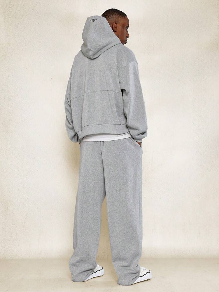 Regular Fit Overhead Hoodie With Kangaroo Pocket And Drop Crotch Sweatpants 2 Piece Set