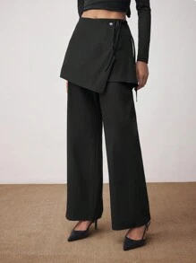 BizChic Women Casual Wrap-Style 2 In 1 Pants