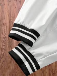 Manfinity VCAY Men's Loose Woven Patchwork Long Sleeve Jacket, For Fall Winter - Multicolor - View 3