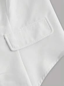 SHEIN MOD Conjunto de traje de mujer talla grande con chaleco sin mangas blanco y falda mini plisada