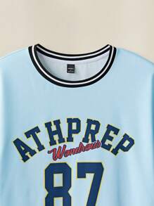 Manfinity VCAY Men Digital Printed Loose Long-Sleeved Knitted Jersey T-Shirt,Back To School - Multicolor - View 4