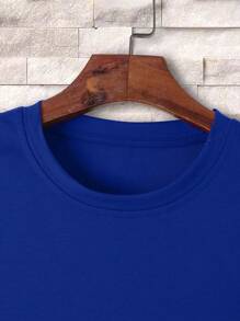 Manfinity Dauomo Men'S Wing & Letter Printed Short Sleeve T-Shirt - Royal Blue - View 7