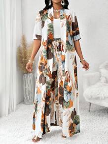 SHEIN Lady قمصان نساء طويلة ملونة منسوجة عمل أنيقة غير رسمية خريف وشتاء، سراويل نساء طويلة ملونة منسوجة