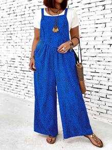 SHEIN LUNE Plus Size Leopard Print Jumpsuit