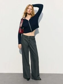 Maija 女士灰色宽腿宽松低腰牛仔裤