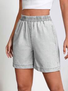 Short en jean casual lavé pour l'été
