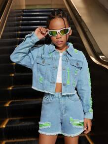 SHEIN Explorewe Cool Girl Street Style Distressed Denim Outfit