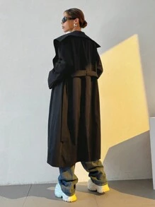 Muchica Women's Solid Color Simple Casual Lapel Everyday Jacket