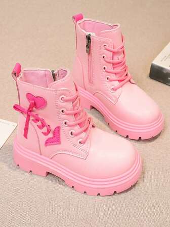 儿童时尚百搭皮靴、简约骑士风格靴、休闲鞋