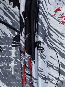 Manfinity Dauomo Men's Random Print Hooded Zip-Up Jacket - White - View 4