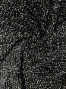 Celure Plus Size V-Neck Solid Color Black Ruched Sexy Long Sleeve Sweater Dress, Winter Fall Cloth For Women,Long-Sleeved Dress, Drawstring,Side-Tie Casual Knitted Dress, Design Sense, Women's Knitted Dress, Sexy And Slimming, Green, Christmas, Party, Party Knitted, Red,Winter,Summer,Spring/Fall - Black - View 7