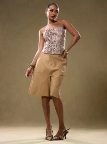 MUSERA Slangenhuidpatroon Bandeau Corset Top Ibiza Rave Boho