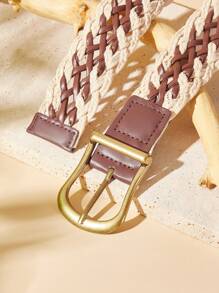 SHEIN VCAY 1 Thắt lưng dệt họa tiết dễ thương dành cho nữ, thích hợp đi biển, dã ngoại, thường ngày, kỳ nghỉ - Nhiều màu - Xem 6