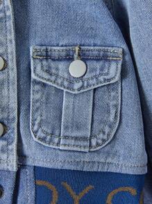 Baby Boys Fashionable Spring & Autumn Casual Denim Set - Medium Wash - View 7