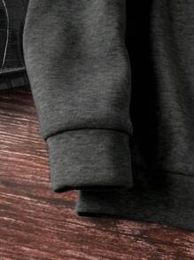 INAWLY 女士字母印花圆领长袖运动衫，秋冬季，长袖上衣 - 深灰色 - 查看 6