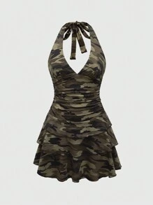 ROMWE Váy Mini Ngụy Trang Phong Cách Văn Hóa Phụ Y2K - Nhiều màu - Xem 1