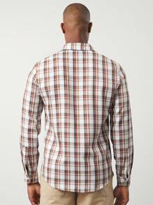 Mainfolk Men's Tailored Plaid Button-Down Long Sleeve Casual Shirt, Suitable For Autumn - Multicolor - View 2