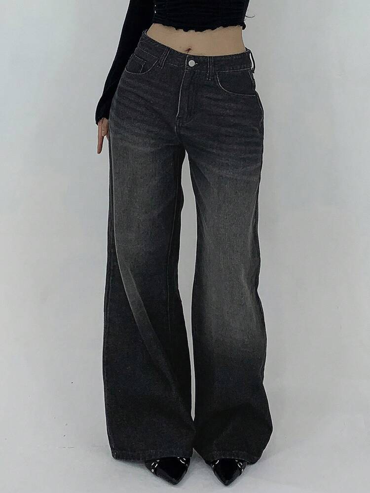 Women Faded Casual Denim Jeans
