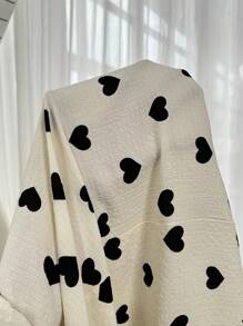 CottageSlumber Colorblock Contrast Lace Heart Print Ruffle Hem Women's Nightgown Babydoll Holiday Season - Apricot - View 6