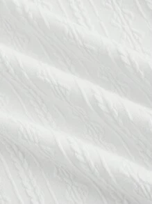 SHEIN MOD Plus Size Apricot Textured Turtleneck Sweater, Autumn/Winter Top