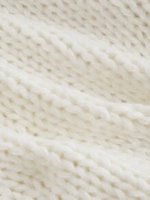 SHEIN MOD Cardigan Solto Branco Feminino, Queda/Inverno, Anos 90, Renascença, Old Money, Homecoming, Casual Business, Moda Coreana, Cottage Core, Vestuário de Escritório - Branco - Visão 10
