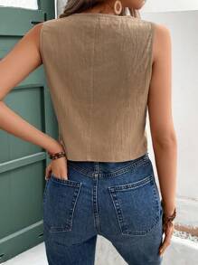 Vivid Eden 女式纯色简约休闲无袖背心