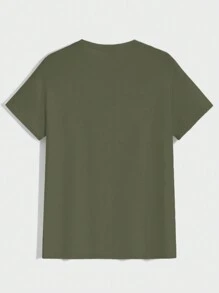 RueChic 100%Cotton Multi-Pack Round Neck All-Match T-Shirt - Army Green - View 6