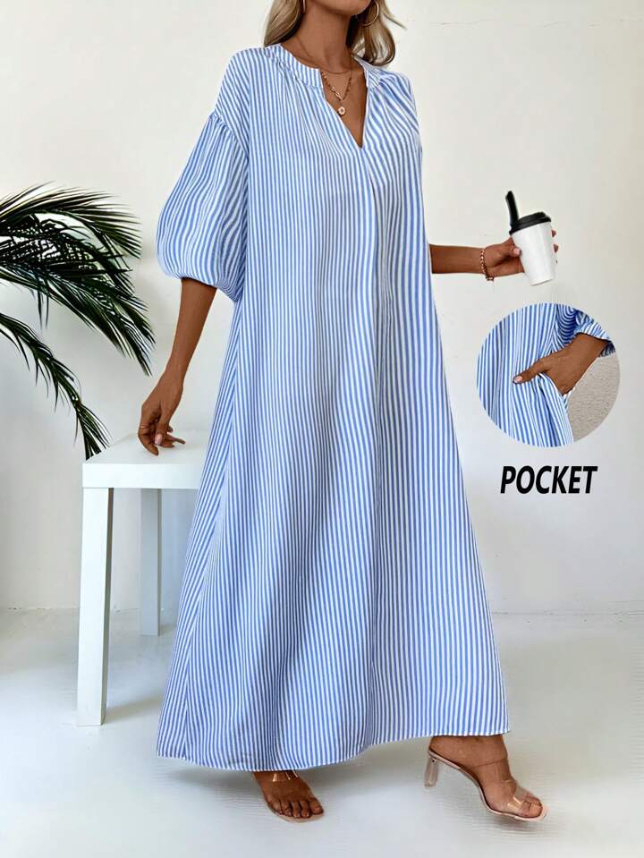Shein striped maxi dress sales