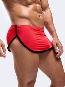 男士性感袋装设计三角裤 - 紅色 - 查看 6