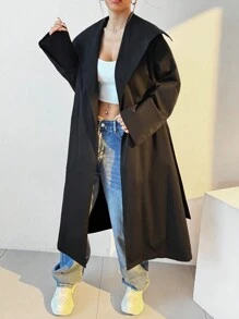 Muchica Women's Solid Color Simple Casual Lapel Everyday Jacket