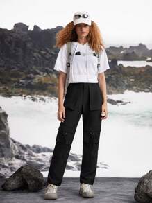 In My Nature Damen elegante Outdoor Lässig Hosen - Schwarz - Übersicht 10