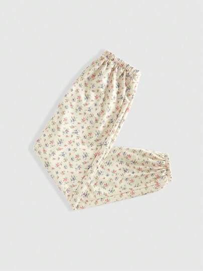 Fairycore Women's Loose Ditsy Floral Sweatpants, Comfortable & Relaxed Fit, Spring & Autumn