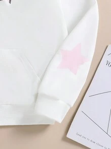 少女简约印花连帽拉链运动衫