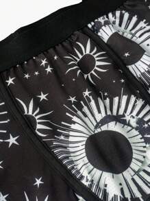 Men's Digital Print Boxer Briefs - Black and White - View 3