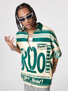 AXEPEAK Camicia sciolta a maniche corte con stampa digitale alla moda, adatta per l'estate, per uscire, come regalo per il fidanzato, stile streetwear