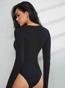 Hauture Bộ đồ liền thân có khóa cài cho nữ - màu đen - Xem 5