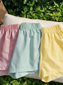Comfortcana 多色条纹编织女士短裤套装 - 彩色 - 查看 2