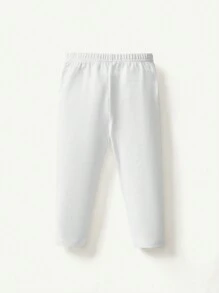 Cozy Pixies 3 件套女婴休闲纯色松紧腰紧身裤 - 黑與白 - 查看 7