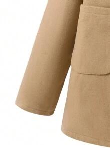 SHEIN 2 件套青少年男孩优雅通勤夹克和高领 T 恤，适合冬季时尚 - 棕色 - 查看 4