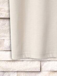 Manfinity Dauomo Nam Kích thước lớn Vòng cổ Ngắn tay Áo thun Với In Hành tinh - Màu Khaki - Xem 8