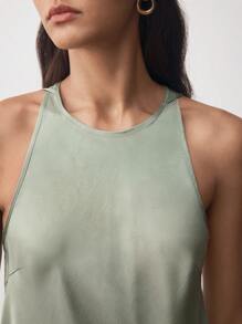 BizChic Váy xẻ tà không tay mùa hè giản dị cho nữ Trang phục mùa thu cho nữ - Xám - Xem 8