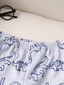 Conjunto de 2 piezas de sudadera y pantalones con estampado de dinosaurios lindo para niño pequeño/bebé, apropiado para usar en interiores y exteriores, otoño/invierno - Multicolor - Ver 3