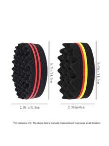 2 Pcs Small And Big Hole Hair Sponge, Wave Shaped Hair Brush, Hair Brush Sponge For Twist Dreads Locking Afro Curl Brush Barber,Curly Hair Sponge Wave Hairstyle Care Tool Hair Care Brush For Curls, Free Style Wave Hair Sponge Brush,Hair Care Tool,Men&Women - Multicolor - View 8