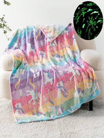 Children's Pony Pattern Casual Blanket, Daily Nap Blanket