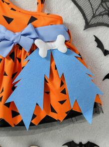 SHEIN 2 piezas Disfraz de niño/niña bebé de Halloween, estilo único mono naranja - Multicolor - Ver 6