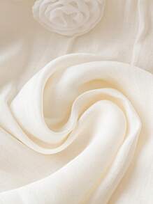 DreamSkyne 大码优雅纯色 3D 花卉装饰衬衫，春夏