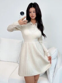 Chiquease Solid Color Twist Gathered Waist Knee Length Sheath Dress, Comfortable & Unique - Apricot - View 5