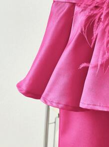 SHEIN Tween Girl 2-Piece Set: Solid Color Puff Sleeve Blouse And Flared Trousers