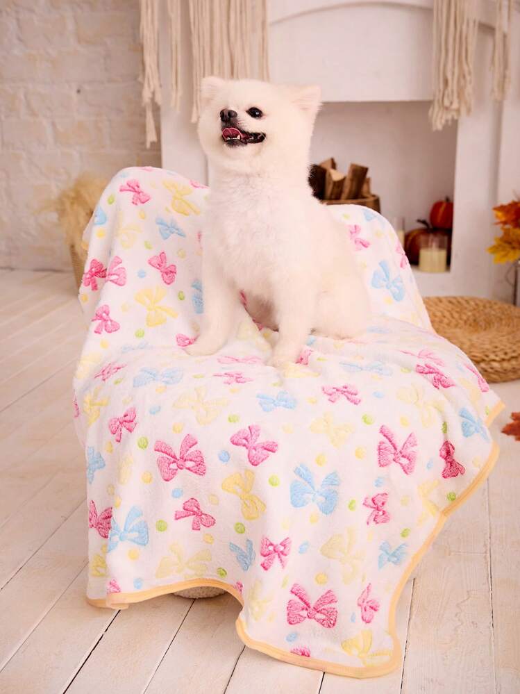PETSIN 蝴蝶印花可愛舒適寵物毯 - 彩色 - 查看 1