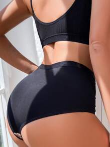 1 pièce Culotte à taille haute imprimé léopard pour femme